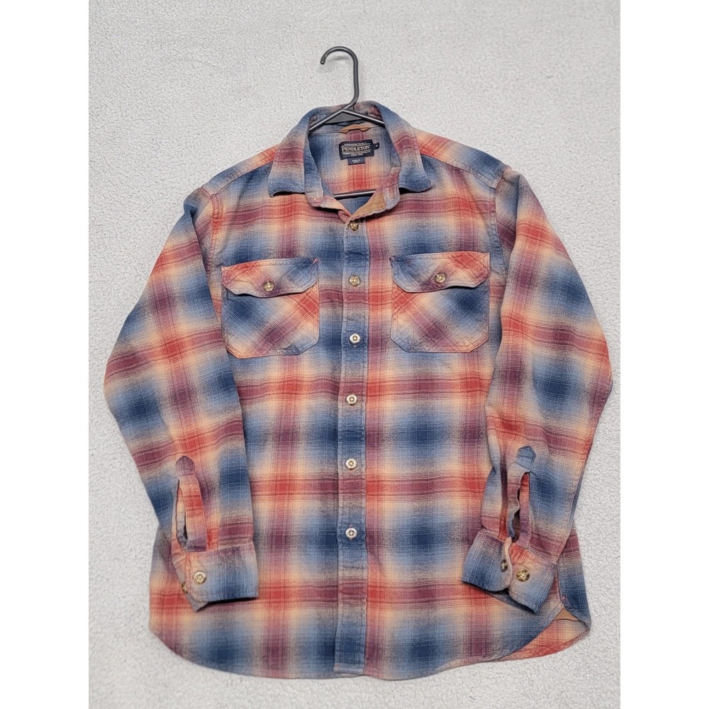 Pendleton Shirt Mens Medium Burnside Multicolor Plaid Brushed Cotton Flannel